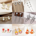 Korean Japanese 3D Dragon Fruit Animal Pearl Earrings Shell Flower Spider Card Traffic Light Ear Hooks view 2