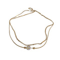 Iridescent Faux Pearl Multi Layer Necklace Korean Vintage Round Geometric Clavicle Chain for Women view 5