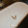 Gold Plated Freshwater Pearl Butterfly Tassel Necklace With Micro Pave Zirconia For OL Style view 2