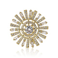 Light Luxury Copper Zircon Sunflower Brooch Pin For Womens Apparel view 5