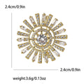 Light Luxury Copper Zircon Sunflower Brooch Pin For Womens Apparel view 4