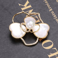Pearl Shell Camellia Brooch Pin For Clothing Fastening Decoration view 3