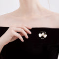 Pearl Shell Camellia Brooch Pin For Clothing Fastening Decoration view 2