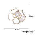 Pearl Shell Camellia Brooch Pin For Clothing Fastening Decoration view 5
