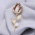 Alloy Crystal Rose Brooch With Zircon For Suit Lapel Decoration view 4