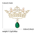 Alloy Pearl Zircon Crown Brooch Elegant Coat Lapel Pin view 4