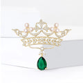 Alloy Pearl Zircon Crown Brooch Elegant Coat Lapel Pin view 2