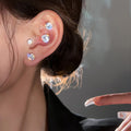 Minimalist Metal Round Zircon Magnetic Clip-on Earrings For Men And Women No Piercing Ear Cuff view 3