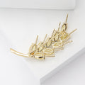 Alloy Zircon Golden Wheat Brooch For Elegant Clothing Fastening view 3