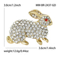 Alloy Rhinestone Rabbit Brooch For Cute Animal Garment Accessories view 4