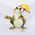 Alloy Enamel Umbrella Frog Brooch Pin For Shirts And Coats view 6