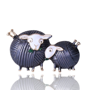 Alloy Enamel Grazing Lamb Brooch Pin For Clothing Accessories