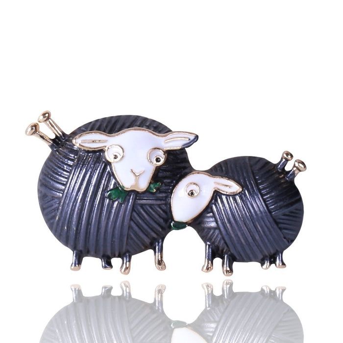 Alloy Enamel Grazing Lamb Brooch Pin For Clothing Accessories