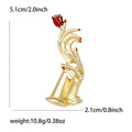 Alloy Handheld Rose Brooch Pin For Coat And Shirt Accessories view 5