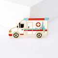Alloy Enamel Ambulance Brooch With ECG Design For Medical Uniforms view 1