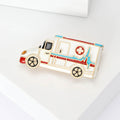 Alloy Enamel Ambulance Brooch With ECG Design For Medical Uniforms view 2