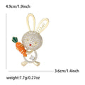 Copper Zircon Rabbit Carrot Brooch Pin For Women's Clothing view 5