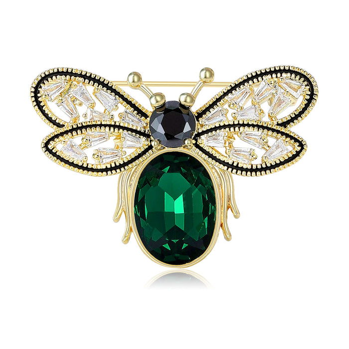 Alloy Zircon Bee Brooch Luxury Animal Lapel Pin For Suits
