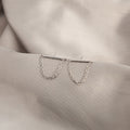 Elegant Minimalist Silver Alloy Bar Stud Chain Tassel Geometric U Drop Lightweight Fashion Earrings view 3