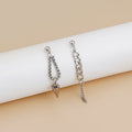 Luxury Asymmetric Long Chain Stud Earrings With Cone Charm Silver Alloy Minimalist Elegant Earrings view 1