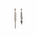 Luxury Asymmetric Long Chain Stud Earrings With Cone Charm Silver Alloy Minimalist Elegant Earrings view 5