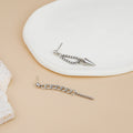 Luxury Asymmetric Long Chain Stud Earrings With Cone Charm Silver Alloy Minimalist Elegant Earrings view 3