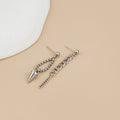 Luxury Asymmetric Long Chain Stud Earrings With Cone Charm Silver Alloy Minimalist Elegant Earrings view 4