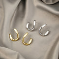 Elegant Minimalist Geometric U-Shaped Small Metal Alloy Stud Hoop Earrings view 1