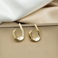 Elegant Minimalist Geometric U-Shaped Small Metal Alloy Stud Hoop Earrings view 4