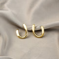 Elegant Minimalist Geometric U-Shaped Small Metal Alloy Stud Hoop Earrings view 3