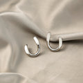 Elegant Minimalist Geometric U-Shaped Small Metal Alloy Stud Hoop Earrings view 2