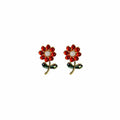 Elegant Sweet Flower Crystal Rhinestone Colorblock Alloy Stud Earrings for Women Fashion Earrings view 5