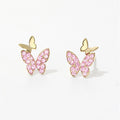 Korean Cute Small Butterfly Stud Earrings For Women Simple Elegant Fairy Style Ear Jewelry view 1