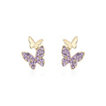 Korean Cute Small Butterfly Stud Earrings For Women Simple Elegant Fairy Style Ear Jewelry view 3