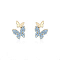 Korean Cute Small Butterfly Stud Earrings For Women Simple Elegant Fairy Style Ear Jewelry view 4