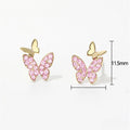 Korean Cute Small Butterfly Stud Earrings For Women Simple Elegant Fairy Style Ear Jewelry view 5