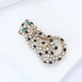 Alloy Rhinestone Leopard Brooch For Elegant Unisex Apparel Accessories view 3