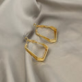 Elegant Gold Plated Alloy C-Shaped Multi Layer Smooth Hoop Studs, Hong Kong Style Minimalist Earrings view 2