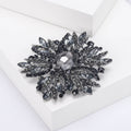 Alloy Crystal Glass Brooch Oversized Statement Lapel Pin For Coats view 3