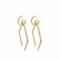 Elegant Gold Alloy Geometric Hollow Square Wire Hoop Drop Stud Earrings For Women Minimalist Fashion Earrings view 5