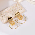 Elegant Geometric Gold Alloy Hollow Hoop Bird Nest Ball Statement Stud Earrings view 1