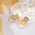 Elegant Geometric Gold Alloy Hollow Hoop Bird Nest Ball Statement Stud Earrings view 2