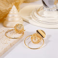 Elegant Geometric Gold Alloy Hollow Hoop Bird Nest Ball Statement Stud Earrings view 4
