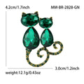 Alloy Rhinestone Cat Brooch Pin For Cute Clothing Decoration view 5