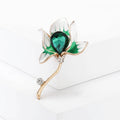 Alloy Enamel Flower Brooch With Crystal Glass For Suit Decoration view 5