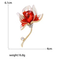 Alloy Enamel Flower Brooch With Crystal Glass For Suit Decoration view 6