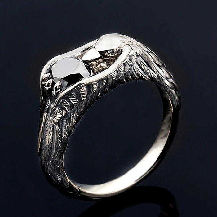Vintage Blackened Eagle Mens Ring Hip Hop Creative Animal Finger Ring Fashion Jewelry