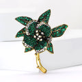 Alloy Rhinestone Flower Brooch Pin Elegant Coat Clothing Accessory view 2