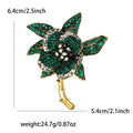 Alloy Rhinestone Flower Brooch Pin Elegant Coat Clothing Accessory view 4