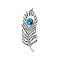 Alloy Crystal Rhinestone Feather Brooch For Suit Lapel Accessories view 1
